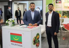 Moustapha Abass, COO of Sadrane, and Eyah Ahmed, Vice President of SMDDR, the only two Mauritanian companies at the exhibition. Sadrane exports fruit and vegetables, notably tomatoes, and SMDDR exports watermelons.