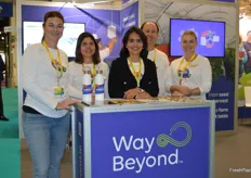 Lotte Bayly, Mariana Alencar, Daniel Than, Celene Solis and Kylie Harper on the stand at Way Beyond.