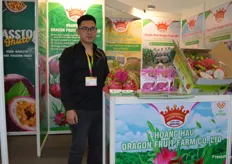 Hoan Hau Dragon Fruit Farm export dragon fruit to Australia, Korea and China. Tran Ngoc Hoan was at the stand.