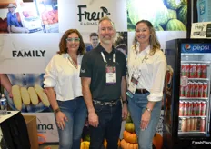 Renee Goodwin, Derek Sledge and Tyger Downen with Frey Farms had show attendees try some delicious juices.