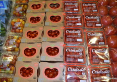 Different tomato products in the booth of Lipman Family Farms.