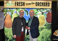 Justin Bloss with Rivermaid Trading Company and Bob Catinella with Pear Bureau Northwest.