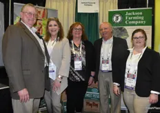 Smiles in the booth of Jackson Farming Company. From left to right: Matt Solana, Michelle Jacobs, Joy Norby, Ray Anderson, and Danielle Tew.