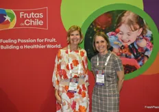 Karen Brux and Allison Myers with Frutas de Chile.