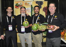 Pacific Trellis Fruit has a variety of products on display. From left to right: Mike Walsh, Matt Tanner, JP Andino and Howard Nager.