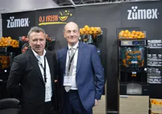 James Peters and Nick Price were at he Zumex UK stand, the company manufactures machines to juice oranges and pomegranates. The machines can be found in Tesco stores, as well as hotels and restaurants and some independent retailers. The pomegranate juicing machines are really taking off.