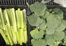 Single heads of broccoli and celery sticks were selling for $3.99/lb.
