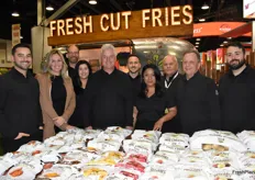 On the trade show floor, team EarthFresh Farms is well known for beer and fries, but also has a large display of potato products.