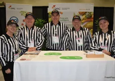 The referees from DRC (the Fruit and Vegetable Dispute Resolution Corporation) are ready to intervene. From left to right: Nicole MacDonald, Luc Mougeot, Jaime Bustamante, Kevin Smith, and Iryna Romanenko.