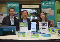 DeltaTrak, represented by Karl McDermott, Fred Wu, and Anakaren Reyes.