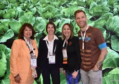 In the booth of Peak of the Market: Juanita Gaglio with The Produce Industry Podcast, FreshPlaza’s Marieke Hemmes, Pamela Kolochuck with Peak of the Market, and Patrick Kelly of the Produce Industry Podcast.