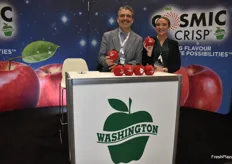 Mark Ebedes and Lauren Pugh, Canadian representatives of the Washington Apple Commission.