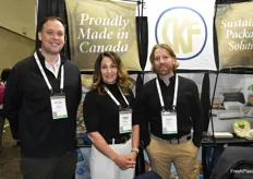 Matthew Human, Diana Matthew and Doug Maybury with CKF were seeing a lot of interest for their sustainable packaging solutions.