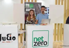 Net Zero's Fadwa Bousellah and Abdelmounaim El Hanafi offer irrigation optimization products and harvesting equipment.