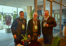 Representing Freshmark, operational manager Johann Lubbe and regional trade manager Arnold Minnie with Ernest Higgs, senior manager of agriculture at CHEP.
