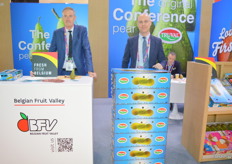 Belgian Fruit Valley Marc Evrard and Thomas Simillion, said their Conference pears are grown in Belgium and exported to Asia and worldwide.