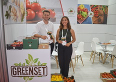 Sait Altundag and Berfin Motugan of Greenset. Their main product is garlic, which they export to European markets.