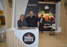 Evgenia Baxevanou and Ioannis Daskalidis of ACN Noussa. They export apples, cherries, citrus, and peaches among other fruits, to the UK, Middle East and North America.