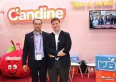 Mehdi Benaissia and Benoit Barache of French fruit grower cooperative Blue Whale said their Candine apple is a standout variety, adapted to local consumer preferences in Asia.