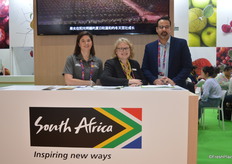 Tanya Ungerer, Marletta Kellerman and Werner van Rooyen from FPEF were at the South African pavilion