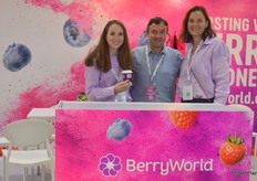 Marcelle Laubscher, Herman Mecklenburg and Marile van Heerden at the BerryWorld stand.