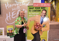Jessica Wells with Crunch Time Growers is promoting Andre Reed who came to the show on the second day.