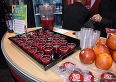 Pinnacle Fresh had cold press blood orange juice on display.
