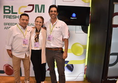 Omar Chandia, Elena Aguaron, and Nicolas Vargas with Bloom Fresh.