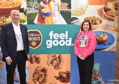 Robert Verloop and Christine Lott with the California Walnut Commission.