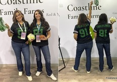 Carmen Placensia and Natalie Macedo cheer on Coastline Family Farms.