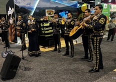 Serenading attendees of the show.