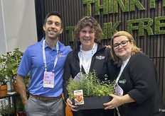 Dylan Sedmak of Ball Horticultural with Betsy McRae and Aimee Andrews of Freeman Herbs.
