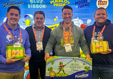 Corn, cabbage, peppers and more at Pennrose Farms' booth. L-R: Kyle McDevitt, Joe McGuire, Tyler Hiriak and Jerry Schwerin Jr.