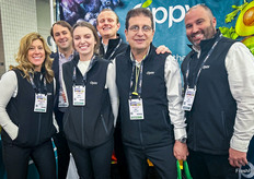 A full team at Oppy's booth. L-R: Amy Blom, Brendan Schulke, Julie Barber, Jim Leach, Bill Poulos and Kevin Delaney.