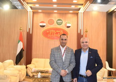 Walid Assem (right), export sales consultant at AlTahhan Dates, with a client. The company exports dates from Egypt.