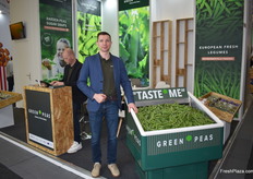 Roland-Edwin Klaubert of Green Peas. Their peas are mostly produced in Denmark, but part of the operation is done in Portugal.