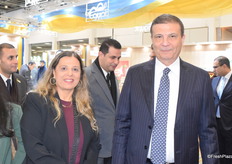 Alaa Farouk (right), Egyptian Minister of Agriculture and Land Reclamation, and Dalia Kabeel (right), founder of Konzept, touring the Egyptian pavilion at Fruit Logistica.