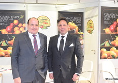 Reda Mohamed and Ahmed Fathalla from Grand Egypt Agro. The company supplies the European market with citrus, pomegranates, capsicum and other products.