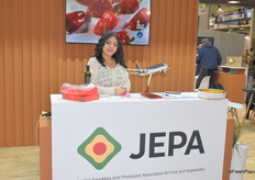 Aya El Dabbas representing the Jordan Exporters and Producers Association for Fruit and Vegetables. JEPA sponsored the participation of four companies at Fruit Logistica.
