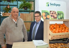 Michalis Papargyriou (left) and Savvas Savva (right) from the Cypriot cooperative Sedigep. Tang Gold mandarins stand out among the cooperative’s selection, but they also export avocados and potatoes.