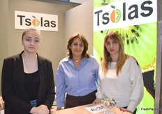 From left, Evangelia, Tatiana, and Nancy Tsola from Tsolas. The Greek company is seeking new partnerships for Hayward kiwifruit and recently expanded its cold storage facilities.