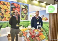 Anastasios Tsekouras (left) and Miltiadis Mavrogiannis (right) from Biokarpos. Their specialty is Greek organic fruits and vegetables in all their variety.