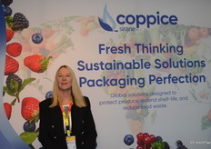 Sandra Evans from Coppice Sirane was promoting shelf life extending fruit pads as well as the new recyclable earth pads and waterproof boards for saplings.