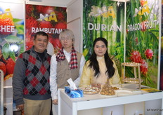 Nguyen Anh from Vietnam were promoting dragon fruit, durian and cashew nuts.