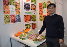 Jim Im was at the Fresh is stand with many different fruit and vegetables from Korea. The company wants to expand sales to the European market.