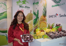 Moc Chau Highland were at the show with passion fruit and dragon fruit as well as dried fruit from Vietnam. Cathy was at the stand.