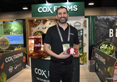 Stephen Cowan with Mucci Farms shows Smuccies greenhouse grown strawberries.