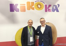Zisis Manosis (left) and Fabio Zanesco (right) from Kikoka, which is steadily expanding its partnerships and kiwi production in Greece.