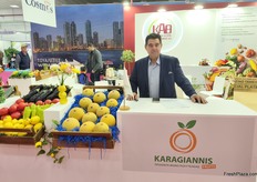 Premium Greek vegetables and fruits can be found at Karagiannis Fruits in the Thessaloniki Central Market. In the photo, its owner, Petros Karagiannis.