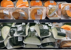 Large cuts of pumpkin and winter melon.